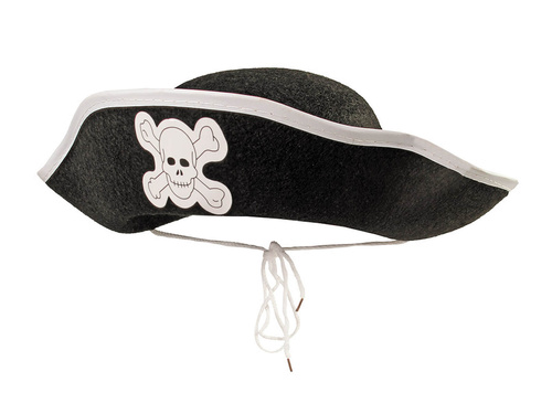 Kalózkalap fehér koponyával - 1 db.