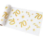 Nyomtatott asztali futó dekoráció 70. születésnapra - 28 cm x 5 m - 1 db.