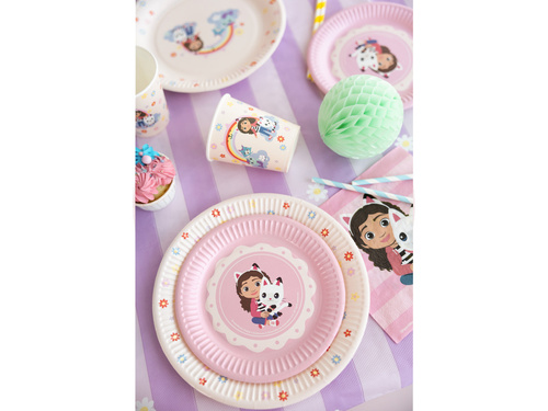 Papírtányérok Gabi macskaház szülinapjára - 18 cm - 6 db.