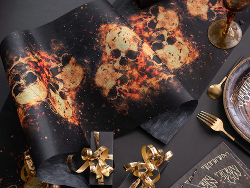 Halloween koponyás futó - 30 cm x 5 m - 1 db.