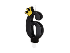 Hatos gyertya fekete koronával - 6 - 1 db.