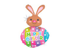 Húsvéti tojás és nyuszi alakú fólialufi - 31" - 1 db.