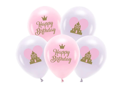 Hercegnő kastély latex lufi készlet - 33 cm - 5 db.