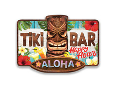 Tiki Bar Aloha tábla - 25 x 35 cm - 1 db.