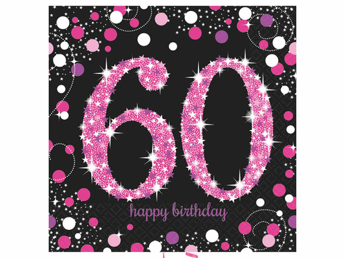 60. születésnapi szalvéták - 33cm - 16 db.