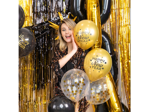 Boldog új évet latex lufi - 30 cm - 6 db.