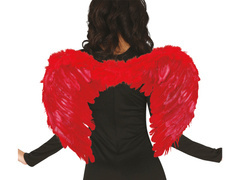 Piros angyalszárnyak tollakkal - 50 x 40 cm - 1 db.