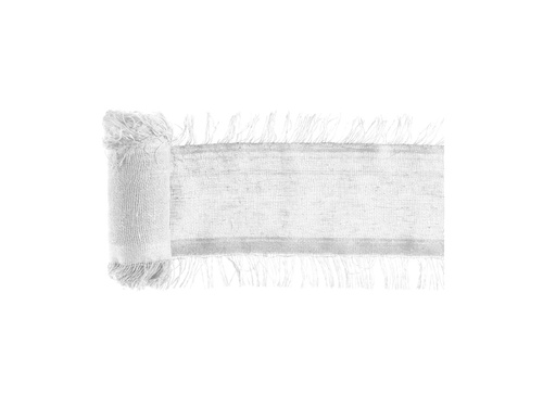 Asztali futó dekoráció rojtokkal - fehér - 15 cm x 3 m - 1 db.