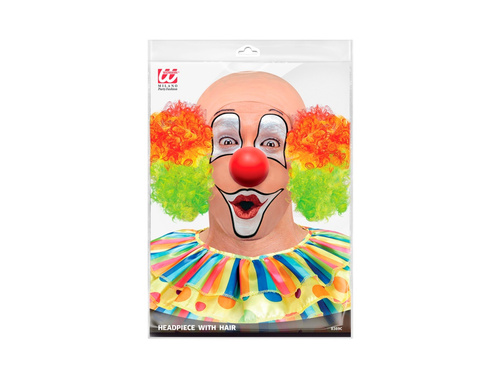 Exkluzív bohóc fejdísz paróka többszínű göndör hajjal
