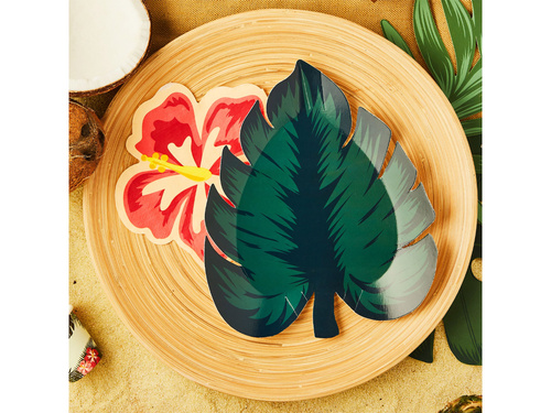 Trópusi levelek papírtányér -24cm x 20cm - 8 db.