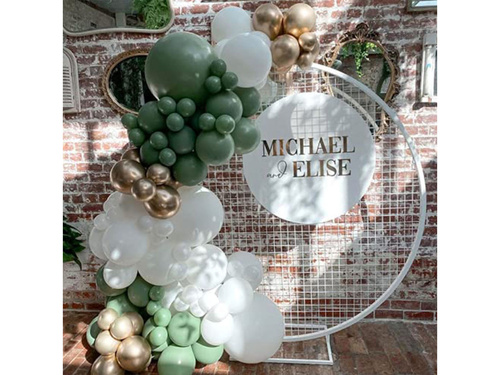 Léggömb készlet lufi girlandhoz zöld és arany - 139 db.