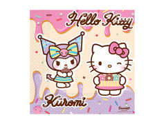 Hello Kitty & Kuromi születésnapi szalvéták - 33 cm - 20 db.