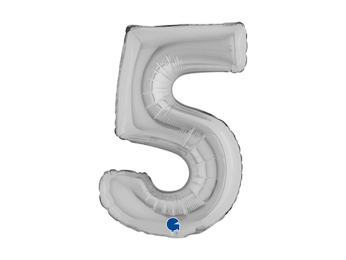 Fólia lufi 5 ezüst - 14" - 1 db.