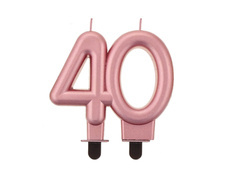 Negyvenedik születésnapi gyertya rózsaarany - 1 db.