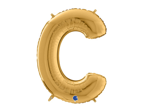 Arany C betűs fólialufi - 66 cm - 1 db.