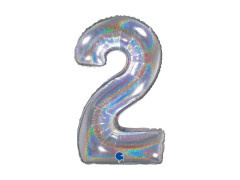 Fólia lufi 2. számú csillogó holografikus ezüst - 26" - 1 db.