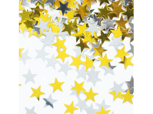 Fóliakonfetti arany és ezüst csillagok - 15 g