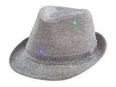 Ezüst csillámos kalap - 1 db.