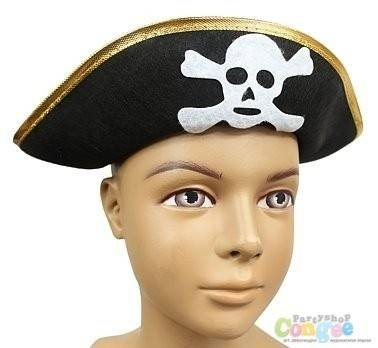 Kalózkalap arany szegéllyel - 1 db.
