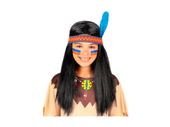 Indián paróka fejpánttal és tollal