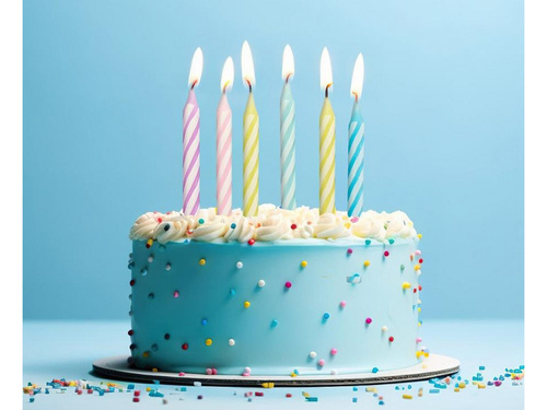 Születésnapi gyertyák pasztell színekben - 6 cm - 24 db.