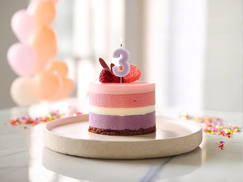 Hármas számú lila gyertya - 3 - 1 db.