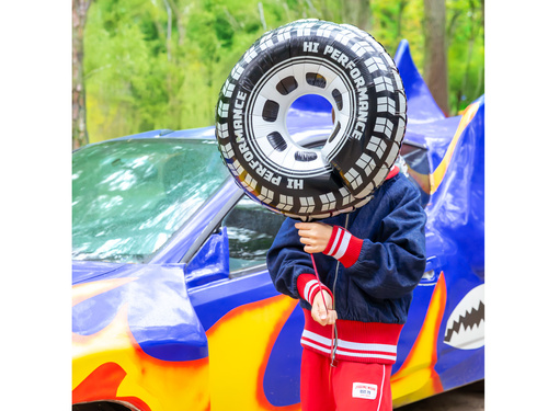 Versenyautó kerék fólialufi - 68x75 cm - 1 db.