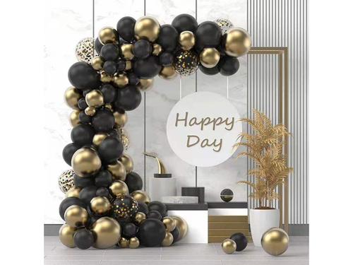 Léggömb készlet lufi girlandhoz fekete - 107 db.