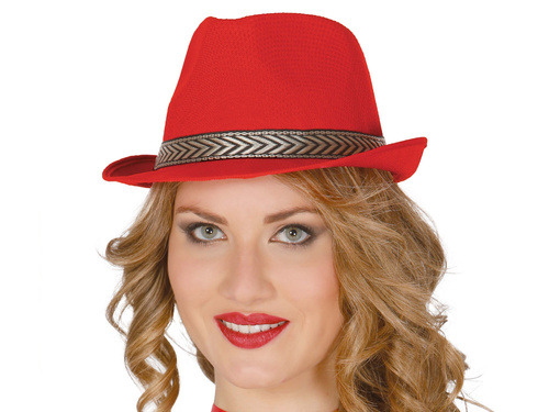 Gengszterkalap piros - 1 db.