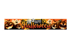 Boldog halloweent szövet banner - 290 cm x 50 cm - 1 db.