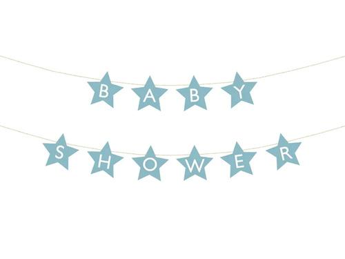 Babaköszöntő csillagok kék banner - 290 cm - 1 db.