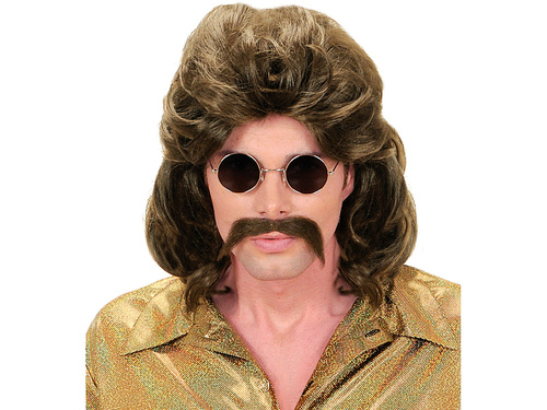 Férfi 1970-es évekbeli barna paróka - 1 db.