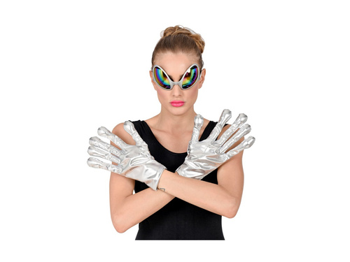 Fémszínű idegen kesztyű