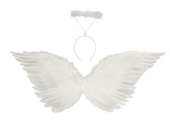 Angyalszárny készlet fehér 67 x 26 cm és Aureole