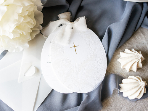 Áldozócsütörtöki meghívó fehér díszítéssel - 10 db.