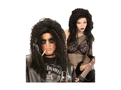 Hard Rock fekete göndör paróka