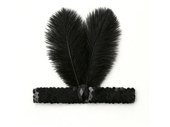 Retro tollas fejpánt fekete - 1 db.