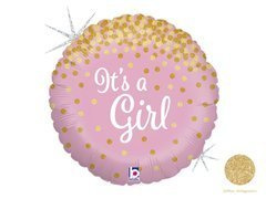 It's a Girl rózsaszín fólialufi - 46 cm - 1 db.