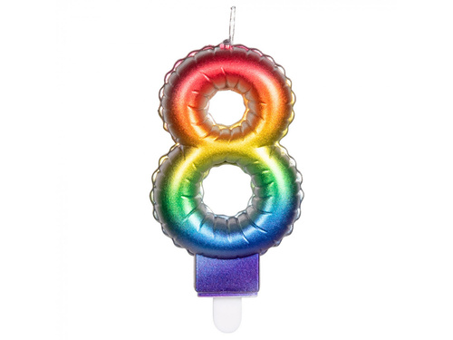 Színes számgyertya - 8 - nyolc