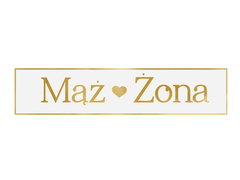 Karton rendszámtábla fehér Husband & Wife - 59 x 11,5 cm - 1 db.