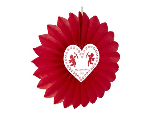 Akasztós dekoráció Rosette piros - 61 cm - 1 db.