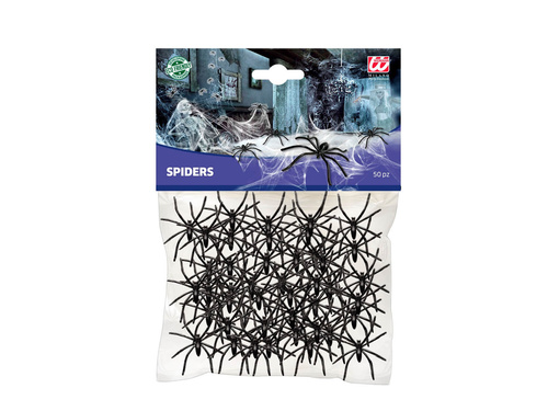 Halloween pókok dekoráció - 50 db.