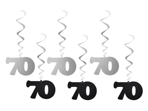 Lógó dekoráció örvények 70. születésnap - 6 db.
