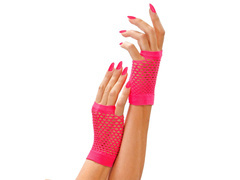 Rózsaszín hálós kesztyű rövid