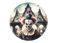 Halloween papírtányérok Killer Clown - 22,5 cm - 10 db.