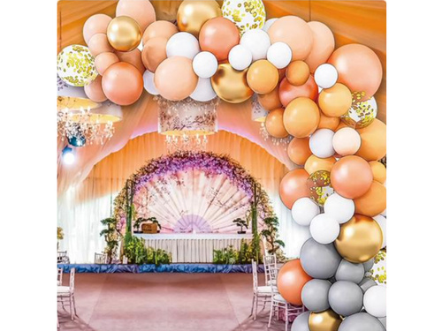 Sárgabarackszürke girland lufi készlet - 105 db.