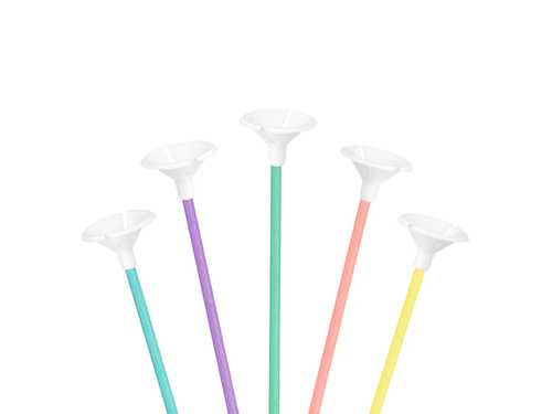 EKO papírpálcikák lufi dugókkal - pasztell színek keveréke - 10 db.