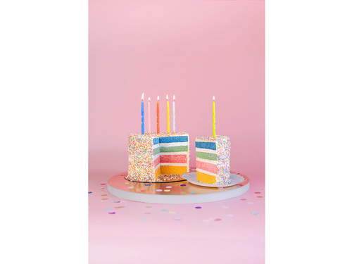 Színes születésnapi gyertyák - 14 cm - 6 db.