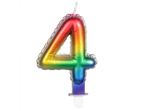 Színes számgyertya - 4 - négy