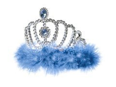 Tiara tiara kék szőrmével - 1 db.